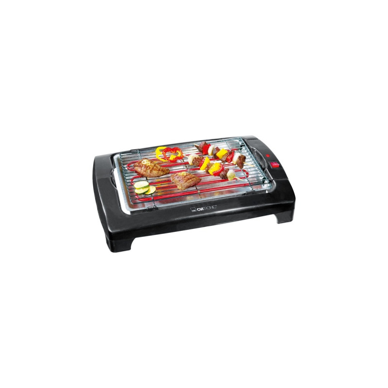 Clatronic Barbeque-Tischgrill BQ 2977, Elektrogrill(schwarz, 2.000 Watt)