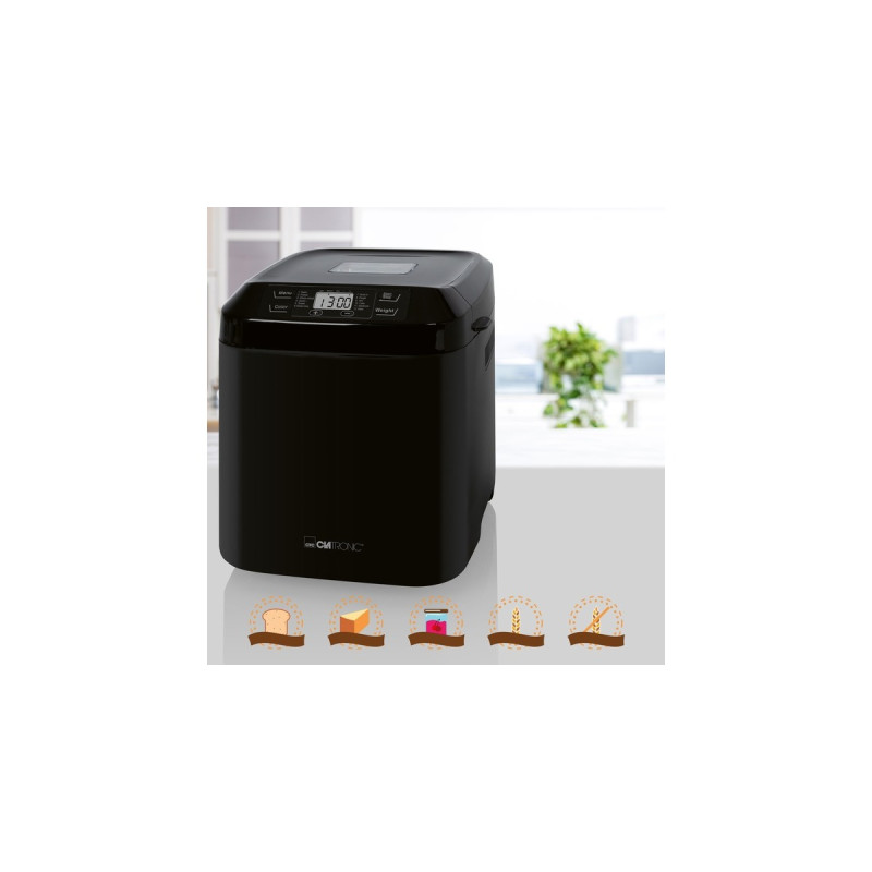 Clatronic Brotbackautomat BBA 3774(schwarz, 550 Watt, 3 Liter, für Brote bis 1,5kg)