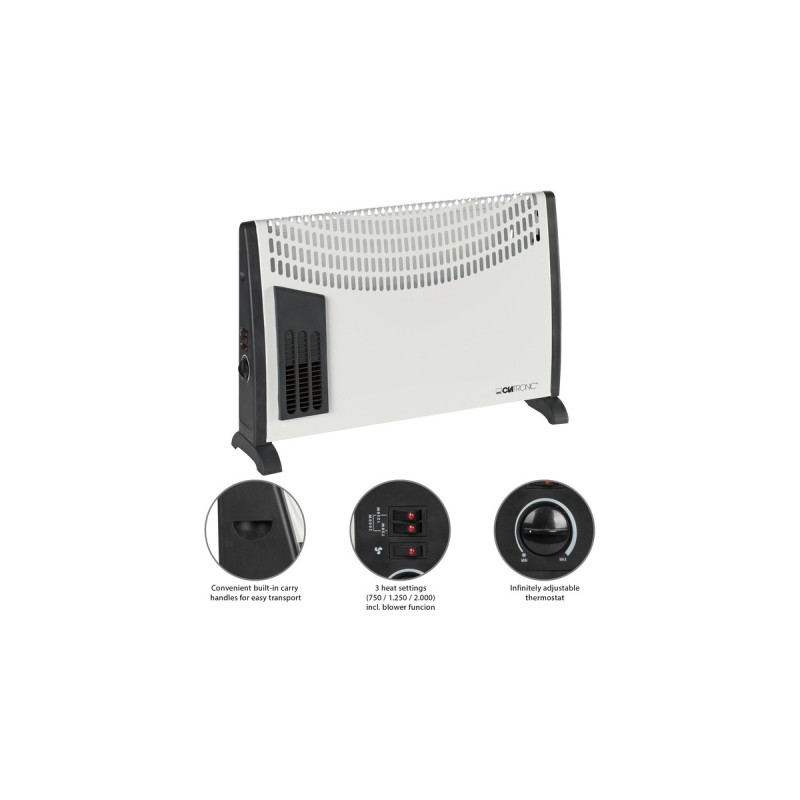 Clatronic Konvektorheizung KH 3433, Standkonvektor(weiß/schwarz)