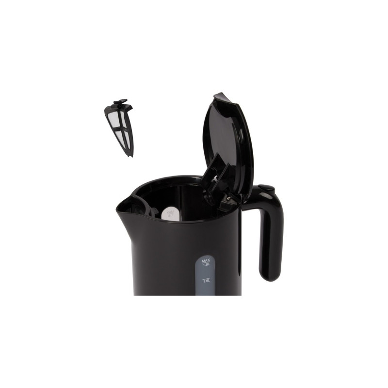 Clatronic WK 3452, Wasserkocher(schwarz/silber, 1,8 Liter)