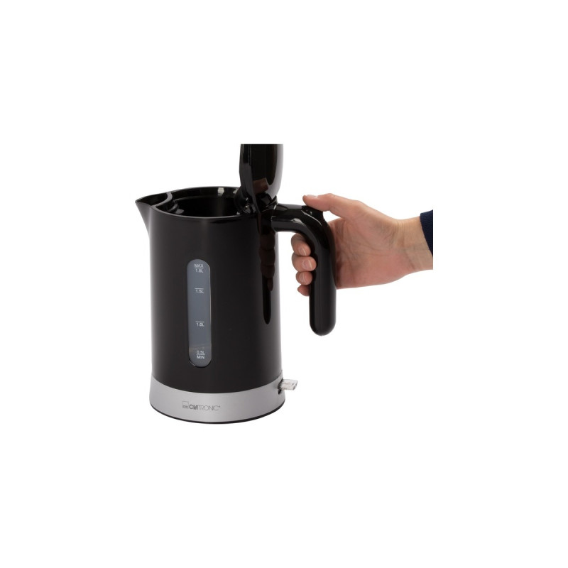Clatronic WK 3452, Wasserkocher(schwarz/silber, 1,8 Liter)