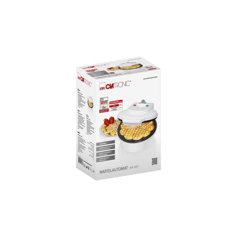 Clatronic Waffelautomat WA 3491, Waffeleisen(weiß, 1.200 Watt)