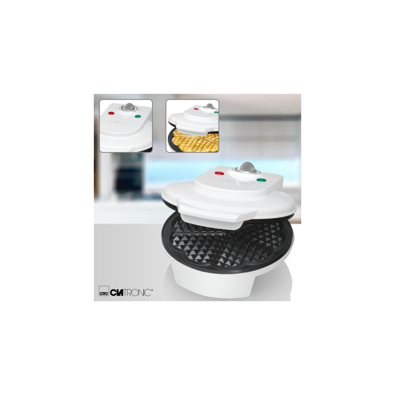 Clatronic Waffelautomat WA 3491, Waffeleisen(weiß, 1.200 Watt)