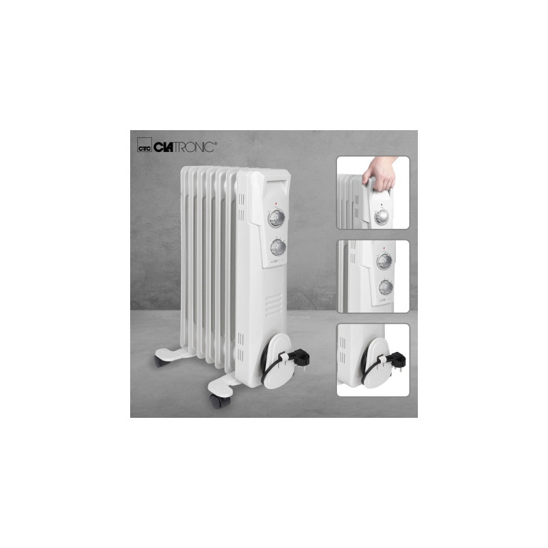 Clatronic Ölradiator RA 3735(weiß, 7 Heizrippen)
