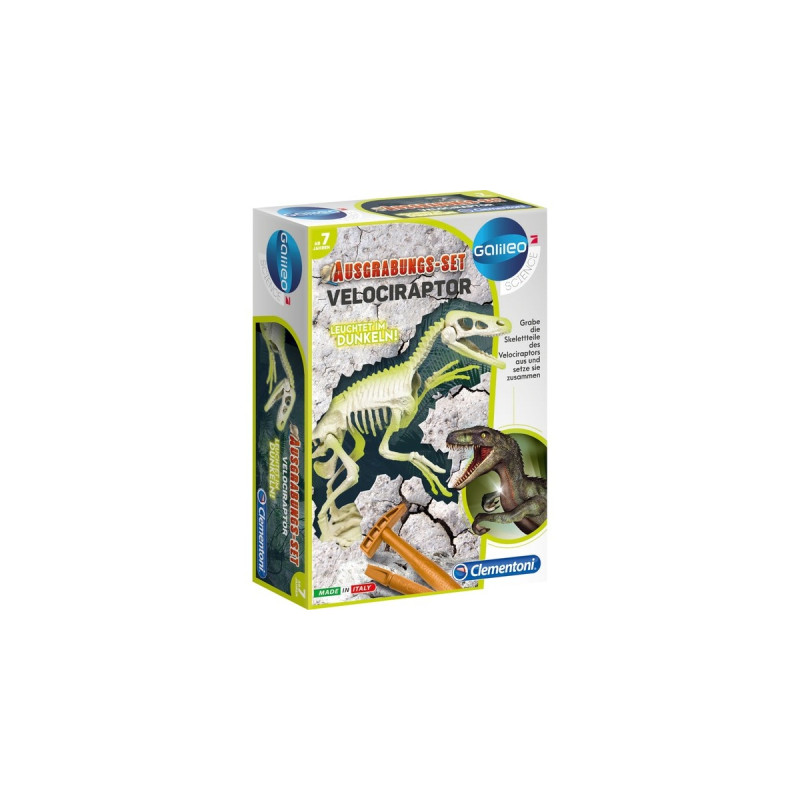 Clementoni Ausgrabungs-Set Velociraptor, Experimentierkasten