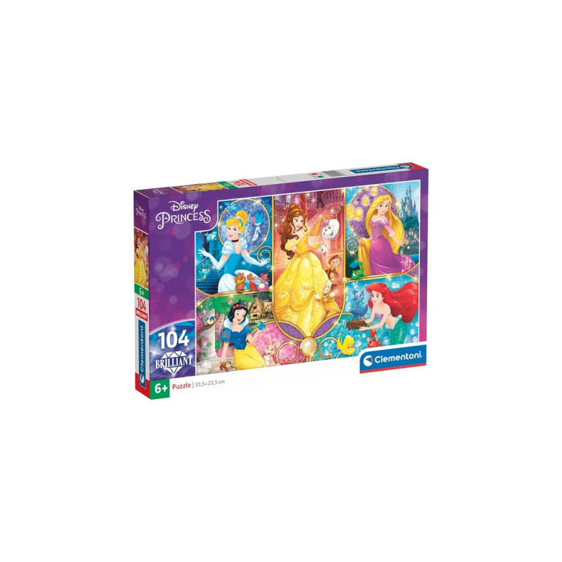 Clementoni Brilliant - Princess, Puzzle(104 Teile)