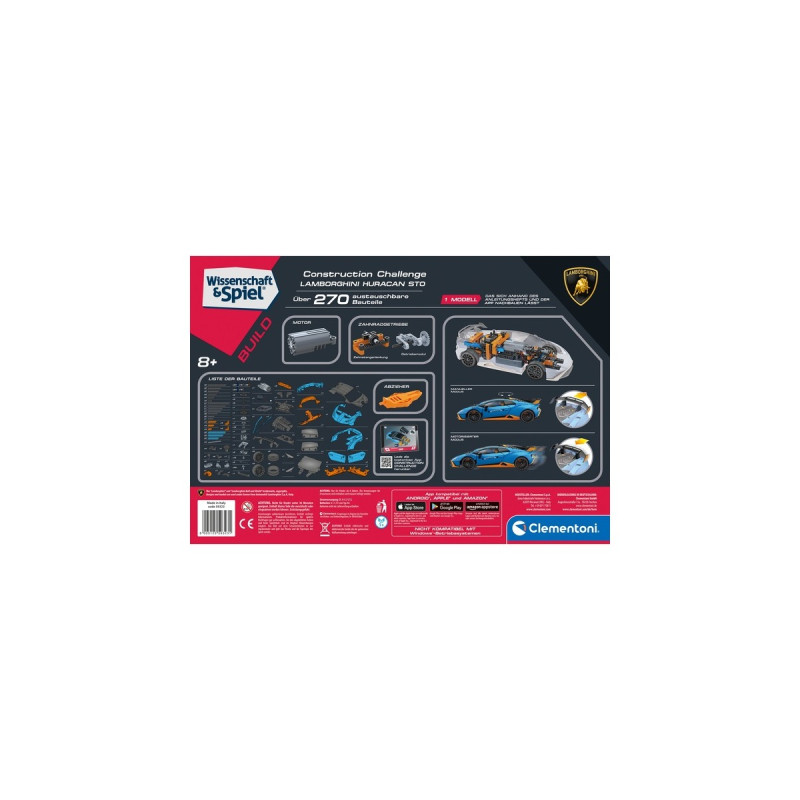 Clementoni Construction Challenge - Lamborghini Huracan, Konstruktionsspielzeug