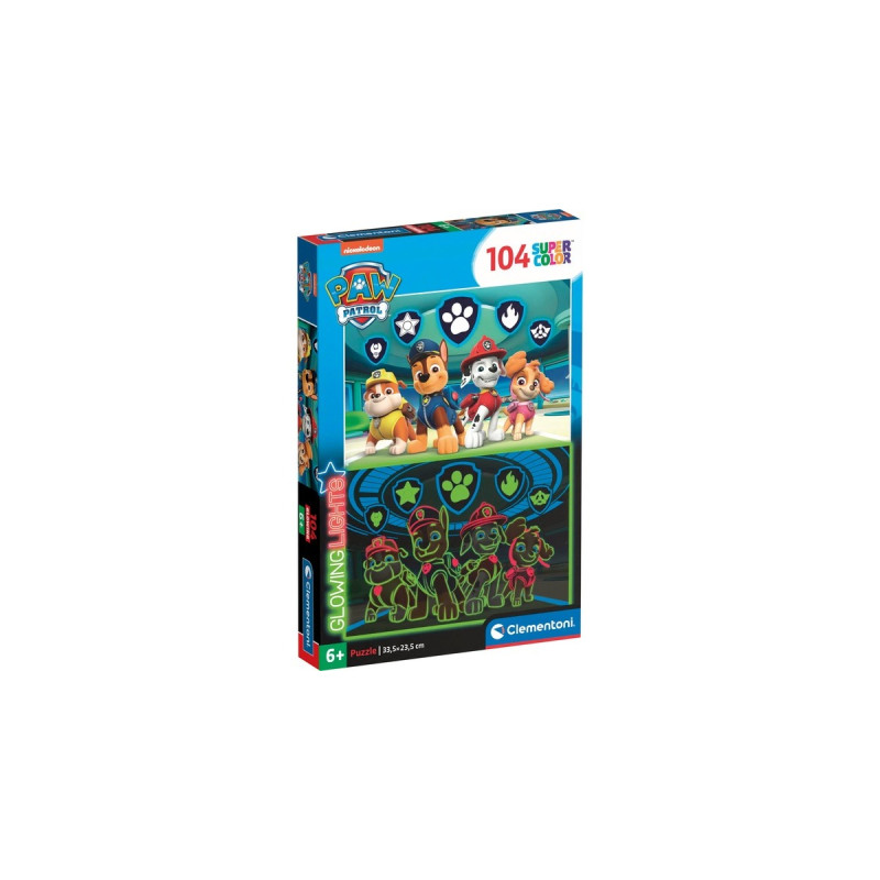 Clementoni Glowing Lights - Paw Patrol, Puzzle(104 Teile)