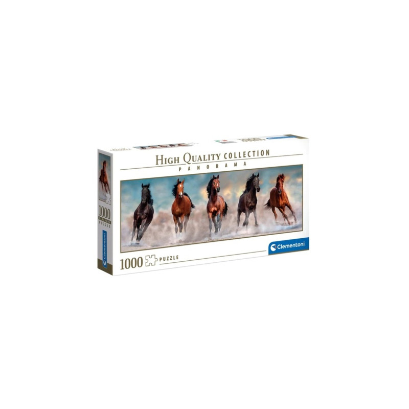 Clementoni High Quality Collection Panorama - Pferde, Puzzle(1000 Teile)