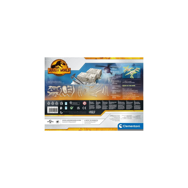 Clementoni Jurassic World 3 Ausgrabungs Set T Rex & Pteranodon, Experimentierkasten