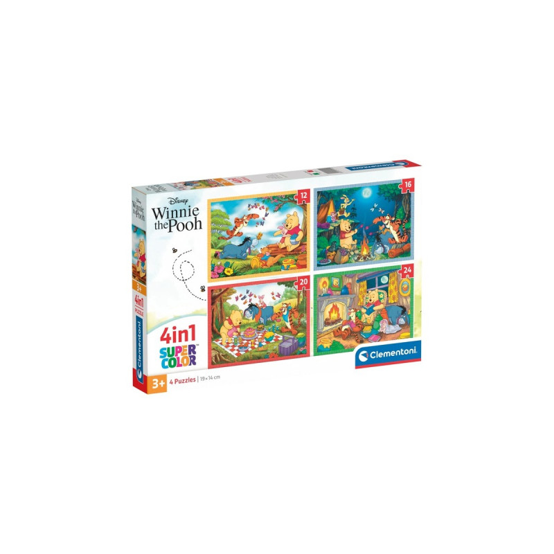 Clementoni Supercolor 4 in 1 - Disney Winnie the Pooh, Puzzle(4 Puzzle (12-24 Teile))