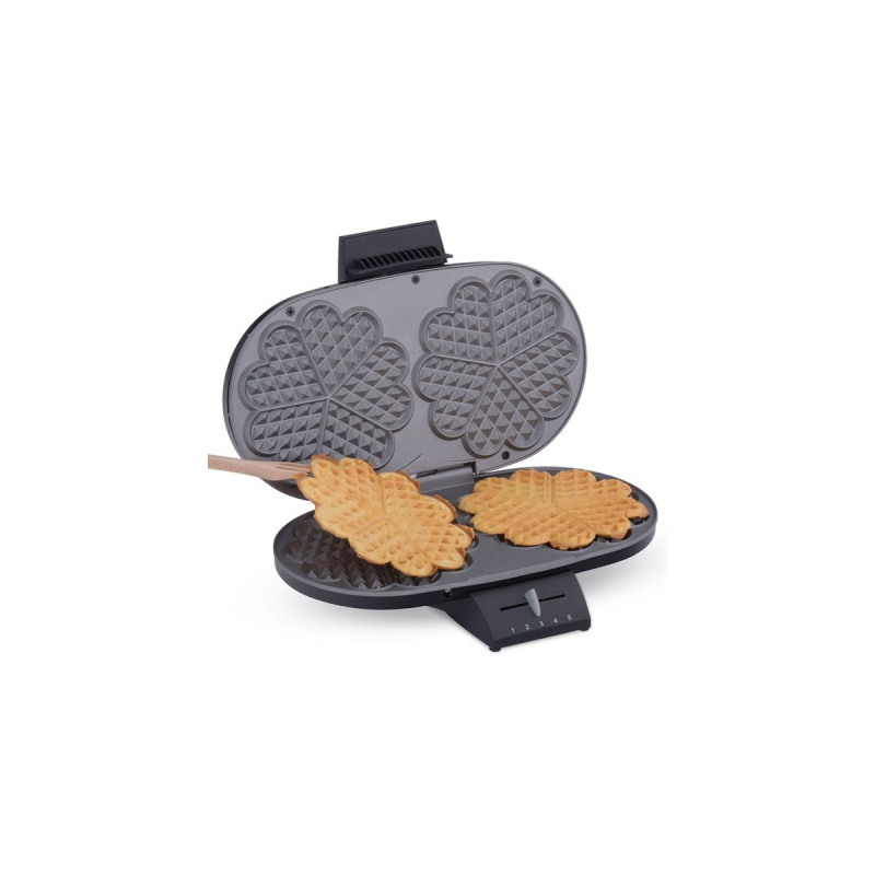 Cloer Doppel-Waffeleisen 1320(schwarz, 1.200 Watt)
