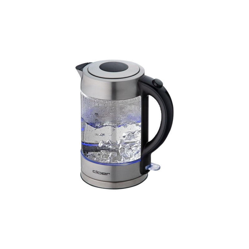 Cloer Glas-Wasserkocher 4429(edelstahl (gebürstet)/schwarz, 1,7 Liter)