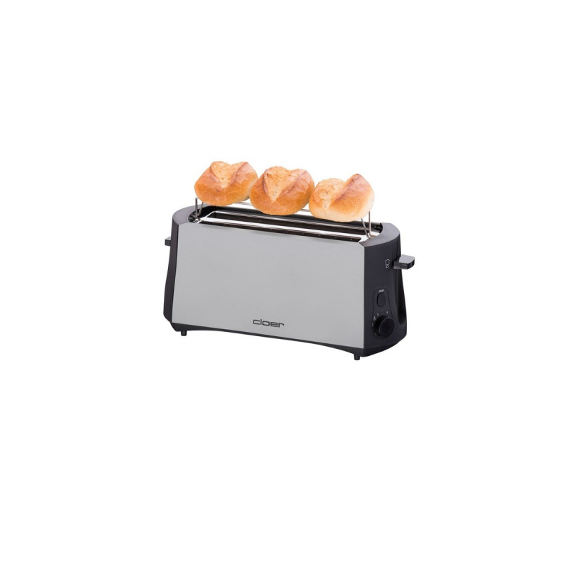 Cloer Toaster 3710(silber/schwarz, 1.380 Watt, für 4 Scheiben Toast)