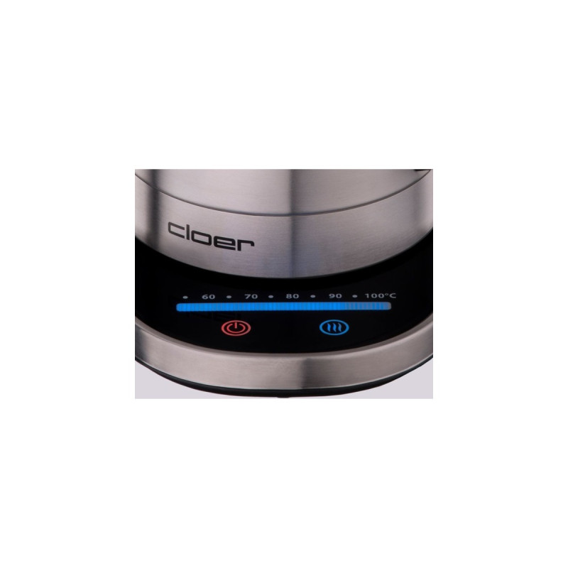 Cloer Touch Wasserkocher 4459(edelstahl (gebürstet)/schwarz, 1,7 Liter)