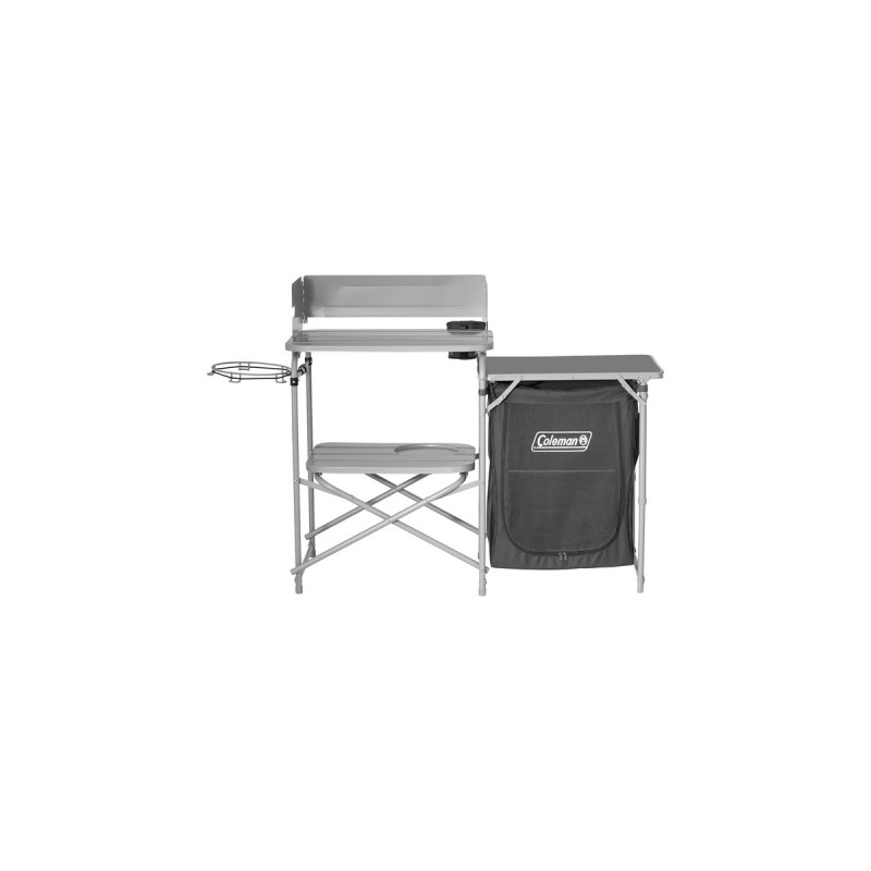 Coleman Camping-Tisch Cooking Stand 2199743(grau, mit Textilschrank)