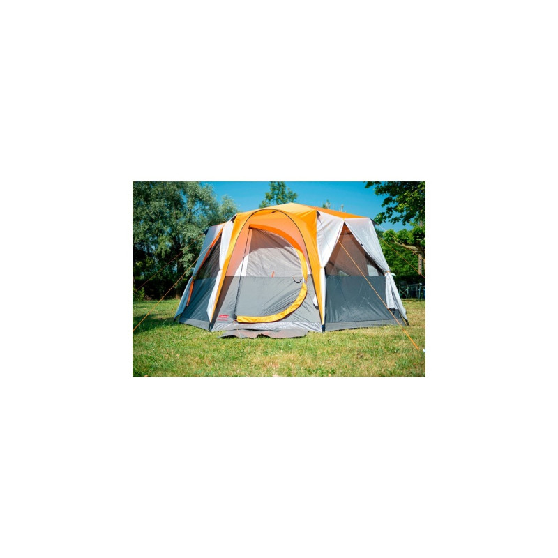 Coleman Kuppelzelt Octagon 8 Orange(orange/grau, Modell 2024)