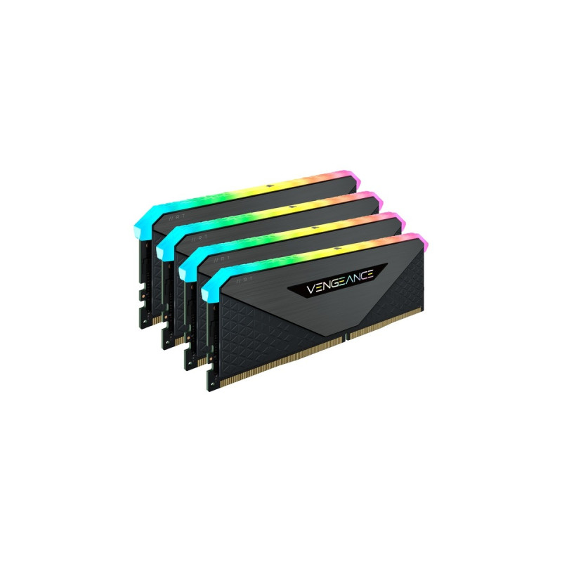 Corsair DIMM 128 GB DDR4-3200 (4x 32 GB) Quad-Kit, Arbeitsspeicher(schwarz, CMN128GX4M4Z3200C16, Vengeance RGB RT, INTEL XMP)