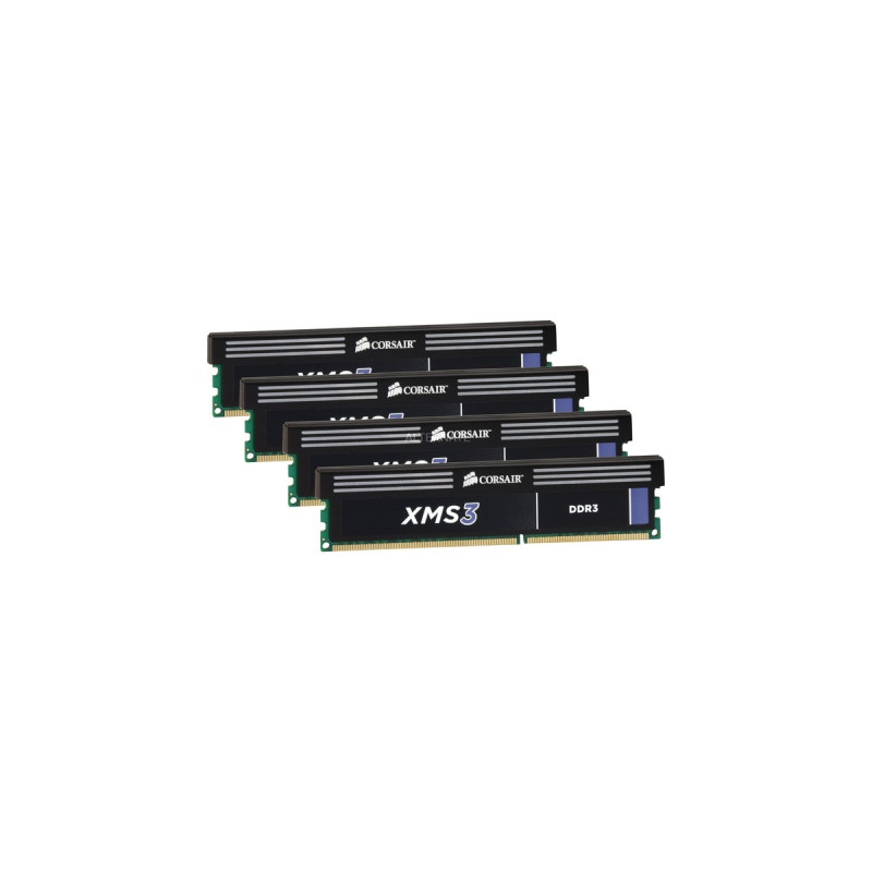 Corsair DIMM 16 GB DDR3-1333 (4x 4 GB) Quad-Kit, Arbeitsspeicher(CMX16GX3M4A1333C9, XMS3, Lite Retail)