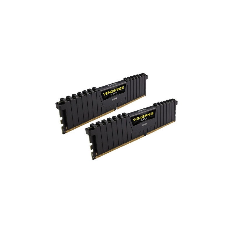 Corsair DIMM 16 GB DDR4-2666 (2x 8 GB) Dual-Kit, Arbeitsspeicher(schwarz, CMK16GX4M2A2666C16, Vengeance LPX, INTEL XMP)