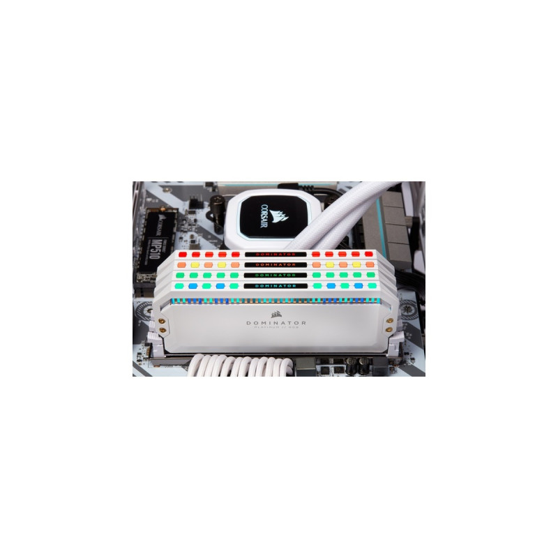 Corsair DIMM 16 GB DDR4-3200 (2x 8 GB) Dual-Kit, Arbeitsspeicher(weiß, CMT16GX4M2E3200C16W, Dominator Platinum RGB, INTEL XMP)