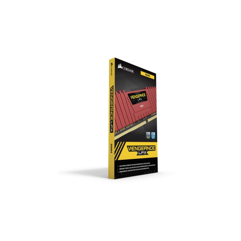 Corsair DIMM 16 GB DDR4-3200 (2x 8 GB) Dual-Kit, Arbeitsspeicher(rot, CMK16GX4M2B3200C16R, Vengeance LPX, INTEL XMP)