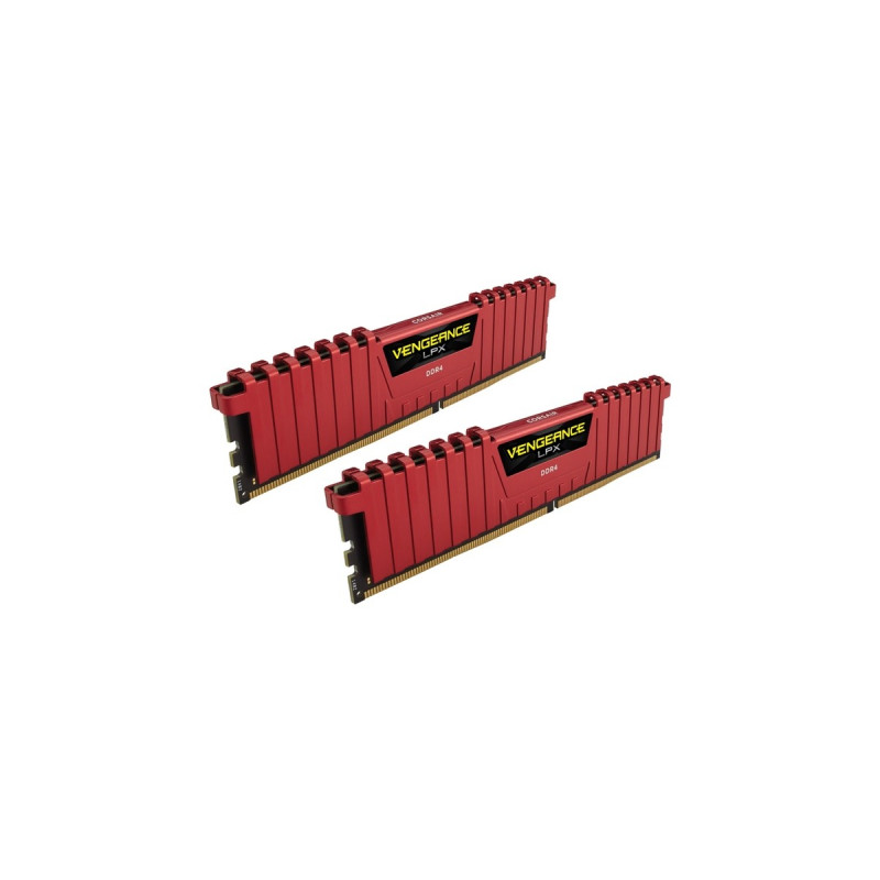 Corsair DIMM 32 GB DDR4-2666 (2x 16 GB) Dual-Kit, Arbeitsspeicher(rot, CMK32GX4M2A2666C16R, Vengeance LPX, INTEL XMP)