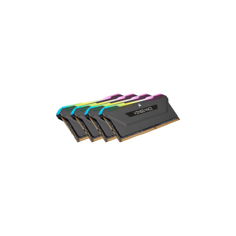 Corsair DIMM 32 GB DDR4-3200 (4x 8 GB) Quad-Kit, Arbeitsspeicher(schwarz, CMH32GX4M4E3200C16, Vengeance RGB PRO SL, INTEL XMP)