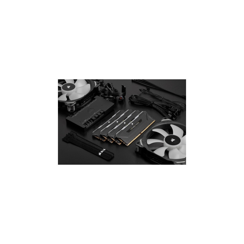 Corsair DIMM 32 GB DDR4-3200 (4x 8 GB) Quad-Kit, Arbeitsspeicher(schwarz, CMH32GX4M4E3200C16, Vengeance RGB PRO SL, INTEL XMP)