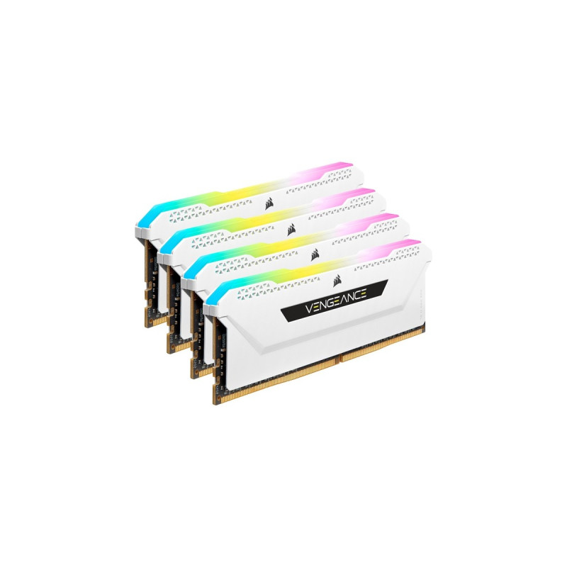 Corsair DIMM 32 GB DDR4-3600 (4x 8 GB) Quad-Kit, Arbeitsspeicher(weiß, CMH32GX4M4D3600C18W, Vengeance RGB PRO SL, INTEL XMP)