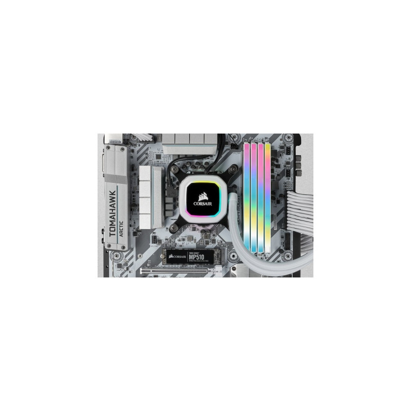 Corsair DIMM 32 GB DDR4-3600 (4x 8 GB) Quad-Kit, Arbeitsspeicher(weiß, CMH32GX4M4D3600C18W, Vengeance RGB PRO SL, INTEL XMP)