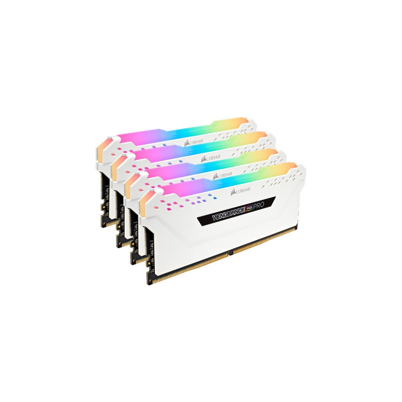 Corsair DIMM 32 GB DDR4-3600 (4x 8 GB) Quad-Kit, Arbeitsspeicher(weiß, CMW32GX4M4C3600C18W, Vengeance RGB PRO, INTEL XMP)