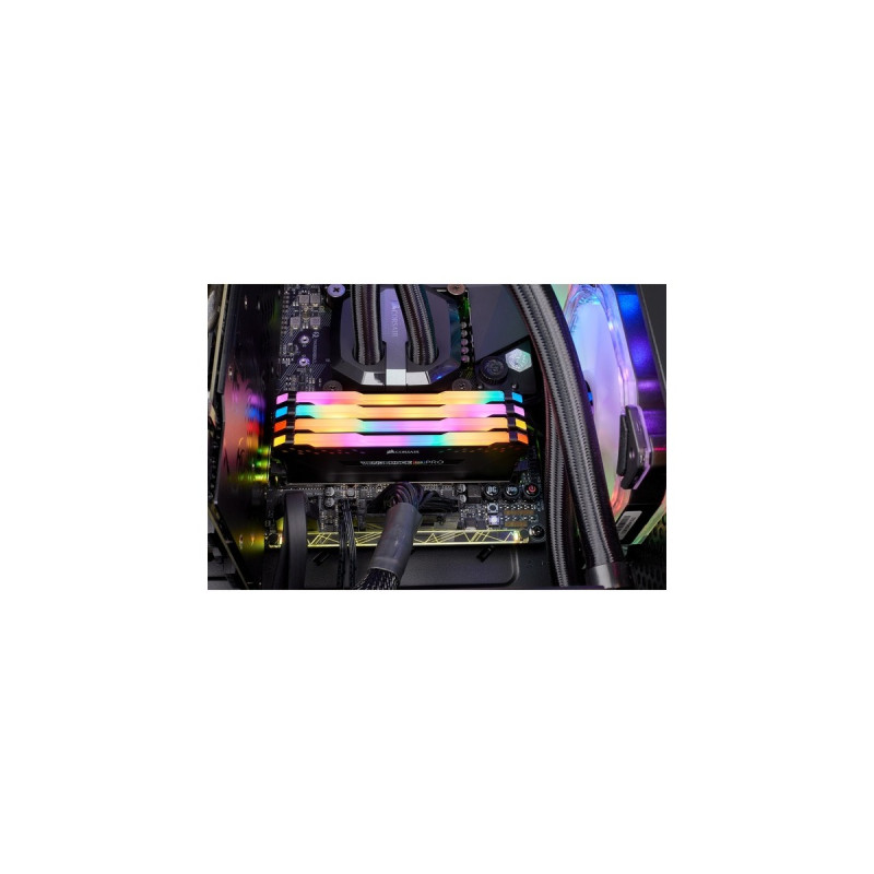 Corsair DIMM 32 GB DDR4-3600 (4x 8 GB) Quad-Kit, Arbeitsspeicher(schwarz, CMW32GX4M4D3600C18, Vengeance RGB PRO, INTEL XMP)