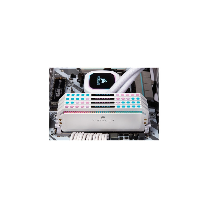 Corsair DIMM 32 GB DDR4-3600 (4x 8 GB) Quad-Kit, Arbeitsspeicher(weiß, CMT32GX4M4C3600C18W, Dominator Platinum RGB, INTEL XMP)