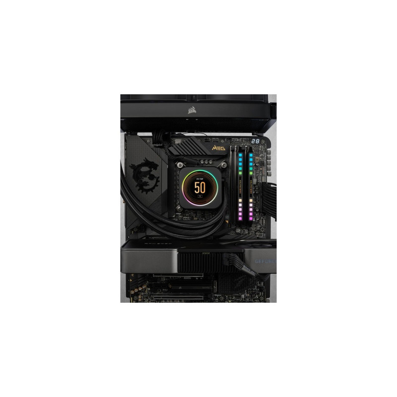 Corsair DIMM 32 GB DDR5-5200 (2x 16 GB) Dual-Kit, Arbeitsspeicher(schwarz, CMT32GX5M2B5200C40, Dominator Platinum RGB, INTEL XMP)