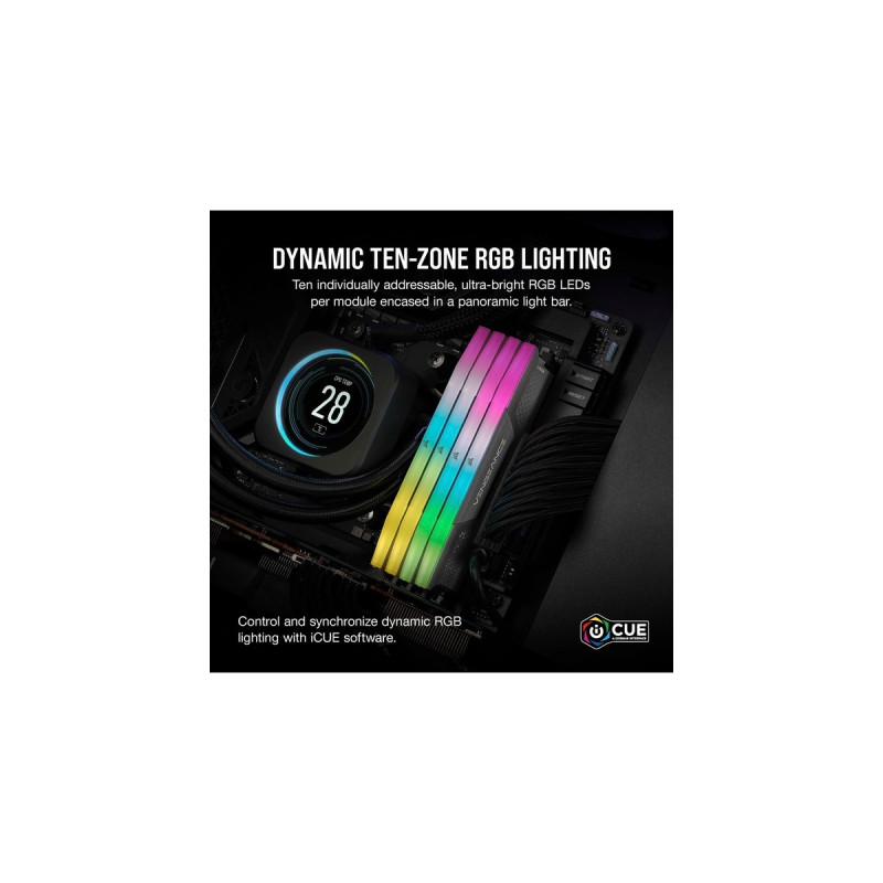 Corsair DIMM 32 GB DDR5-5600 (2x 16 GB) Dual-Kit, Arbeitsspeicher(grau, CMH32GX5M2B5600Z40, Vengeance RGB, AMD EXPO)