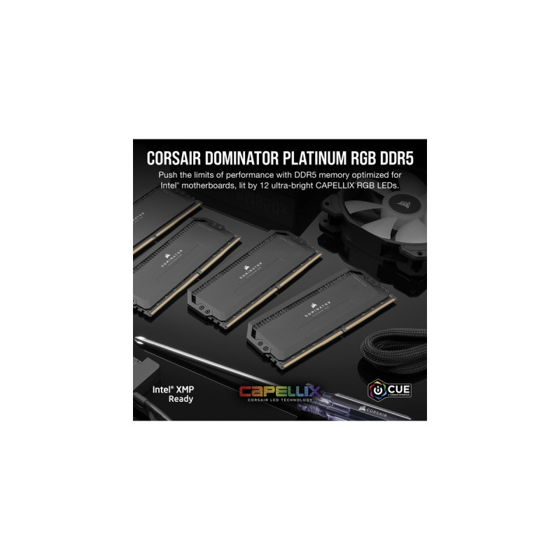 Corsair DIMM 32 GB DDR5-5600 (2x 16 GB) Dual-Kit, Arbeitsspeicher(schwarz, CMT32GX5M2B5600C36, Dominator Platinum RGB, INTEL XMP)