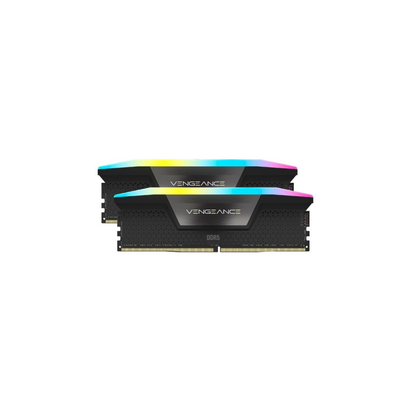 Corsair DIMM 32 GB DDR5-6000 (2x 16 GB) Dual-Kit, Arbeitsspeicher(schwarz, CMH32GX5M2E6000C36, Vengeance RGB, INTEL XMP)