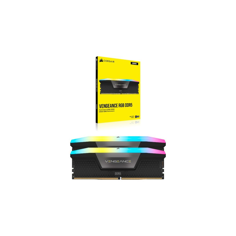 Corsair DIMM 32 GB DDR5-6000 (2x 16 GB) Dual-Kit, Arbeitsspeicher(schwarz, CMH32GX5M2E6000C36, Vengeance RGB, INTEL XMP)