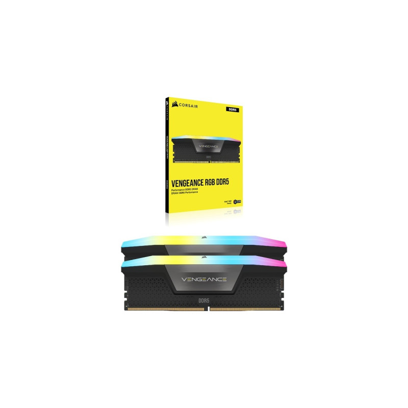 Corsair DIMM 32 GB DDR5-6000 (2x 16 GB) Dual-Kit, Arbeitsspeicher(schwarz, CMH32GX5M2B6000C30, Vengeance RGB, INTEL XMP)