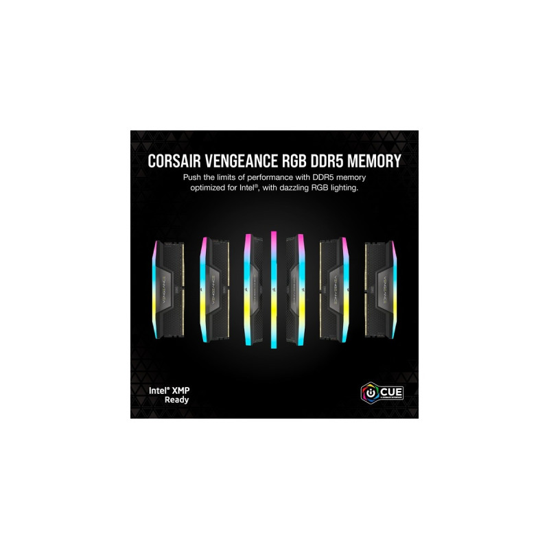 Corsair DIMM 32 GB DDR5-6000 (2x 16 GB) Dual-Kit, Arbeitsspeicher(schwarz, CMH32GX5M2B6000C30, Vengeance RGB, INTEL XMP)