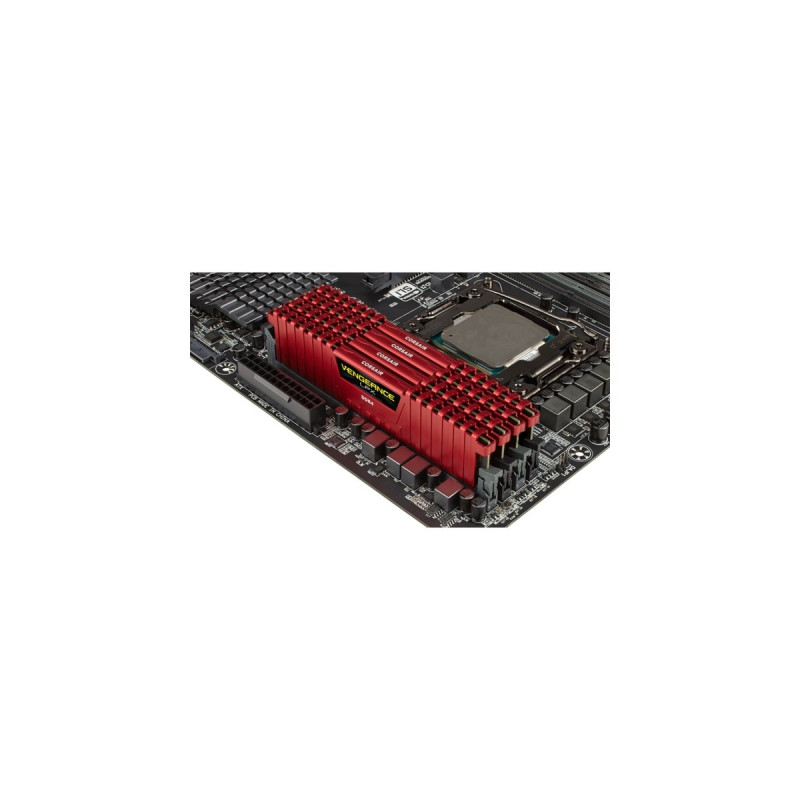Corsair DIMM 64 GB DDR4-2133 (4x 16 GB) Quad-Kit, Arbeitsspeicher(rot, CMK64GX4M4A2133C13R, Vengeance LPX, INTEL XMP)