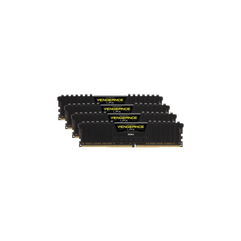 Corsair DIMM 64 GB DDR4-2400 (4x 16 GB) Quad-Kit, Arbeitsspeicher(schwarz, CMK64GX4M4A2400C14, Vengeance LPX, INTEL XMP)