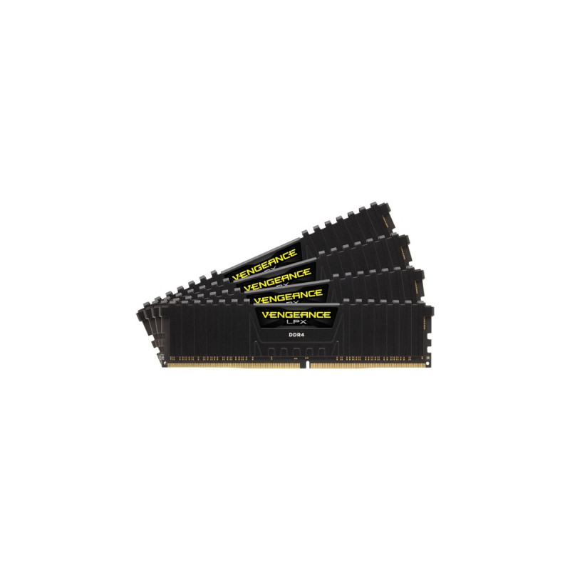 Corsair DIMM 64 GB DDR4-2400 (4x 16 GB) Quad-Kit, Arbeitsspeicher(schwarz, CMK64GX4M4A2400C14, Vengeance LPX, INTEL XMP)