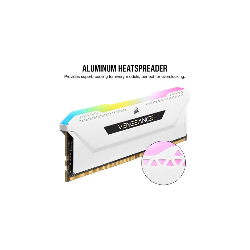 Corsair DIMM 64 GB DDR4-3200 (4x 16 GB) Quad-Kit, Arbeitsspeicher(weiß, CMH64GX4M4E3200C16W, Vengeance RGB PRO SL, INTEL XMP)