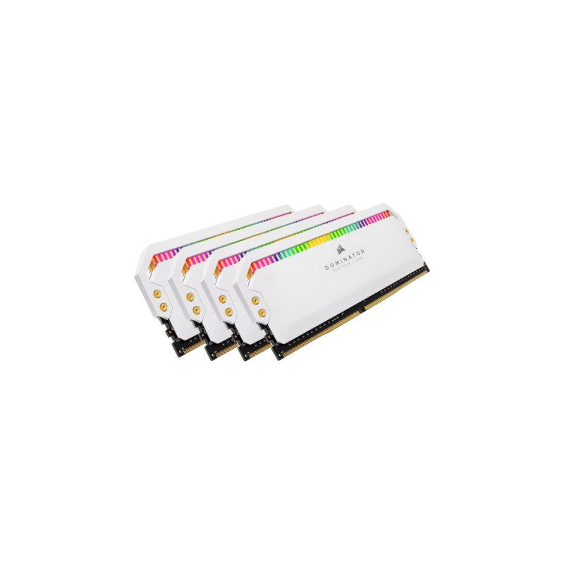 Corsair DIMM 64 GB DDR4-3200 (4x 16 GB) Quad-Kit, Arbeitsspeicher(weiß, CMT64GX4M4E3200C16W, Dominator Platinum RGB, INTEL XMP)