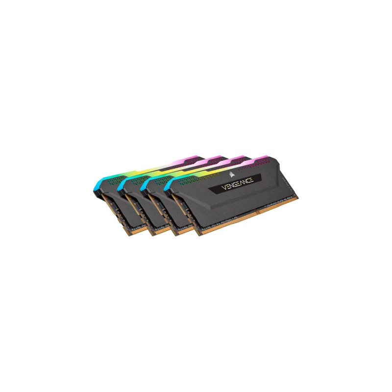 Corsair DIMM 64 GB DDR4-3200 (4x 16 GB) Quad-Kit, Arbeitsspeicher(CMH64GX4M4E3200C16, Vengeance RGB PRO SL, INTEL XMP)