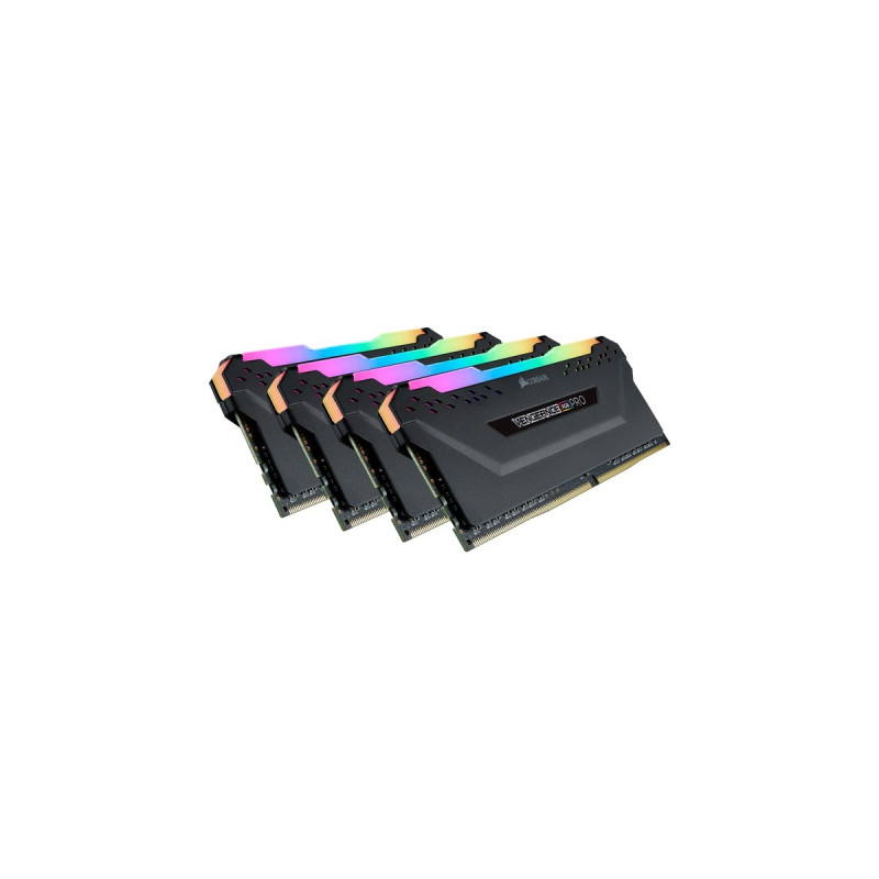 Corsair DIMM 64 GB DDR4-3600 (4x 16 GB) Quad-Kit, Arbeitsspeicher(schwarz, CMW64GX4M4D3600C18, Vengeance RGB PRO, INTEL XMP)