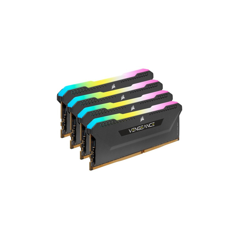 Corsair DIMM 64 GB DDR4-3600 (4x 16 GB) Quad-Kit, Arbeitsspeicher(schwarz, CMH64GX4M4D3600C18, Vengeance RGB PRO SL, INTEL XMP)