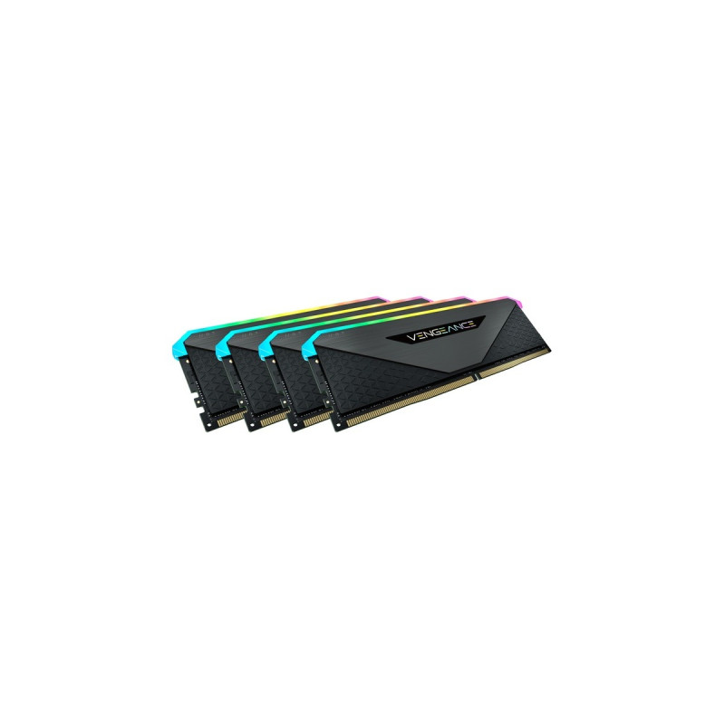 Corsair DIMM 64 GB DDR4-3600 (4x 16 GB) Quad-Kit, Arbeitsspeicher(schwarz, CMN64GX4M4Z3600C18, Vengeance RGB RT, INTEL XMP)